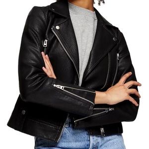 Fred Faux Leather Biker Jacket